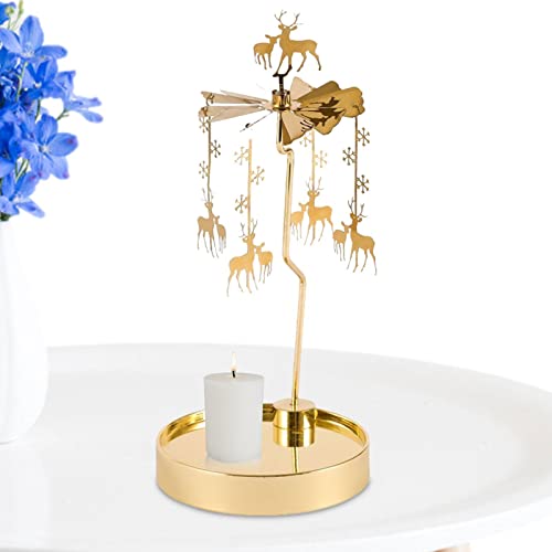 BIUDUI Carrusel de Velas | Juego de candelabros giratorios para Amantes de Las Velas - Carrusel de Velas para Boda romántica, Fiesta de Navidad, decoración de Chimenea, Mesa de hogar, Regalo Cover