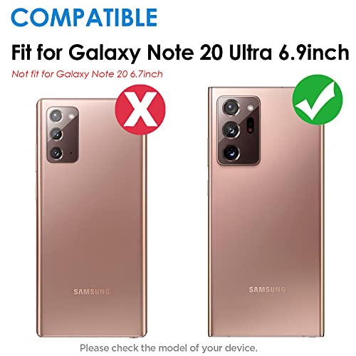 Kudex Wallet Case For Galaxy Note 20 Ultra, Glitter Bling Flip Folio Leather Protective Magnetic Stand Zipper Purse Cover With Card Slot Holder Strap For Samsung Galaxy Note 20 Ultra 6.9’’(Rose Gold) #TOP1