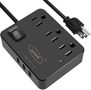 Desktop Power Strip with USB, Bototek 3 Outlet and 3 USB Charging Ports