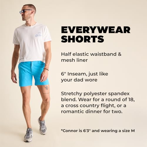 Image of Chubbies Everywear Men's Shorts - Mens Shorts Casual 6in Inseam, Elastic Waist, Water-Resistant, Zipper Pocket