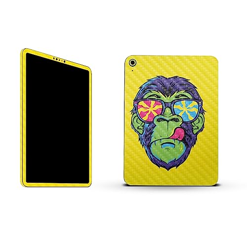 Image of MightySkins Carbon Fiber Skin Compatible with Apple iPad 10.9 inch 10th Gen (2022) Full Wrap Kit - Hypno Chimp | Protective, Durable Textured Carbon Fiber Finish | Easy to Apply | Made in The USA