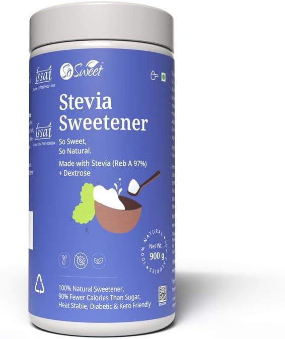 - Sugar Free Stevia Powder 100% Natural Sweetener 900gm | Sugar Substitute