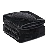 Kaisa Weighted Blanket 20 pounds for Adults, Sherpa Fleece Heavy Blankets Queen Size, Fuzzy Warm Weighted Blankets, Flannel Sofa Bedding Throw Blanket, 60x80 Inches, Black