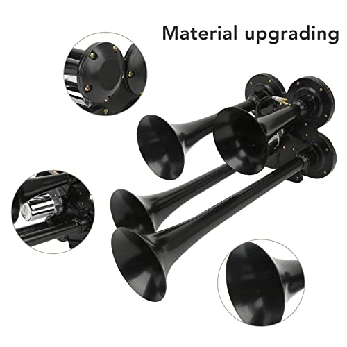 Klakson na sprężone powietrze, 12-24 V, 150 dB, Super Loud klakson, klakson, trąbka, elektryczny klakson, do samochodów osobowych, łodzi, motocykli, przyczep kempingowych