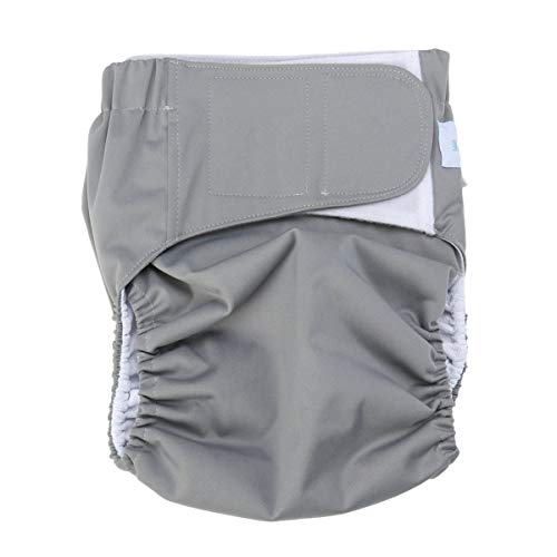 Healifty Reusable Adult Incontinence Underwear: Reusable Adults Cloth Diapers Large Adjustable Nappy Absorbent Urinary Briefs Pants for Women Men Disabled L Grey H5419C7PBA157SJ1