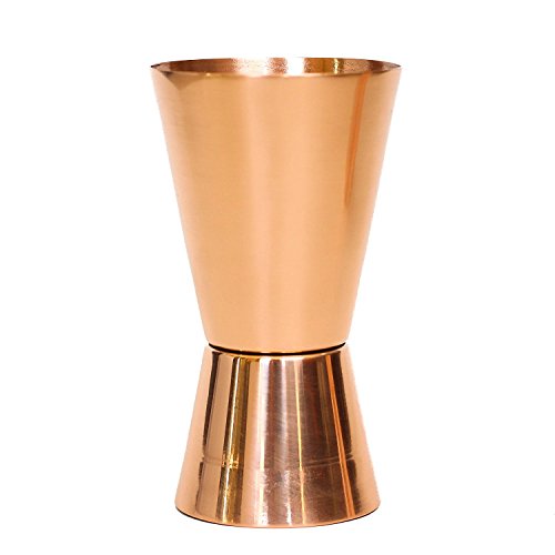 Parijat Handicraft Pure Copper Measuring Jigger Shot Glasses Double Sided Jiggers - 2 Ounce And 1 Ounce. #TOP23