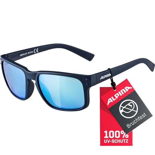 ALPINA KOSMIC - Verspiegelte und Bruchsichere Sonnenbrille Mit 100% UV-Schutz Für Erwachsene nightblue matt One Size