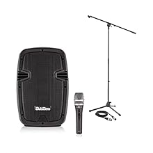 Everything you need to perform – a vocal microphone, mic stand, cable and amplifier. The microphone boasts a brilliant and transparent sound, with a smooth frequency presence to give your voice excellent projection. This is complemented by the speake...