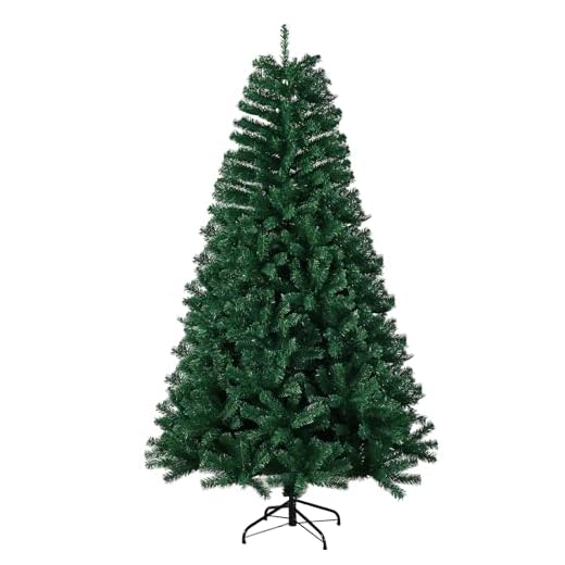 6ft Premium Christmas Tree 1150 Branch Tips Green Xmas Trees Bushy Artificial Christmas Tree Pine Tree with Metal Stand Easy to Assemble Realistic Spruce Branches Christmas Tree for Indoor and Outdoor