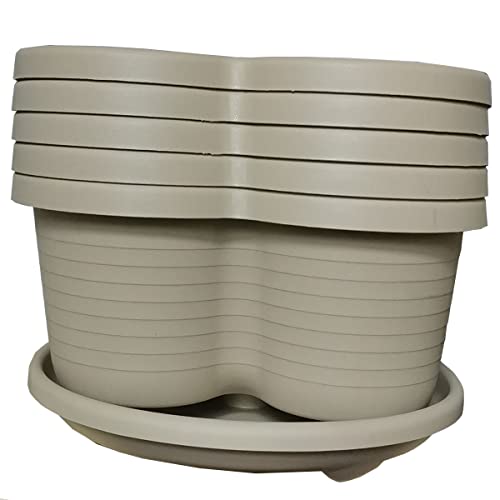 Xxyxxy 5-Tier 13" Wide - Stackable Garden Pots With 10" Slab Tower Garden Pots, Indoor Outdoor Garden Pots - 5-Tier Vertical Plastic Pots (Grey) #TOP5