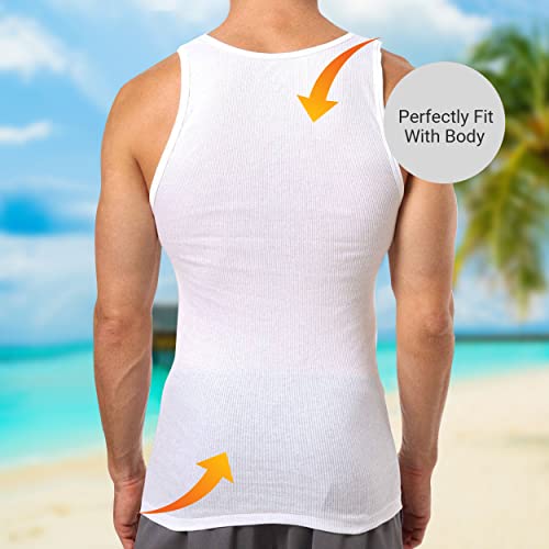 Jill and Jack Men's Undershirts 100% Cotton 2-Pack Athletic Tank Top4