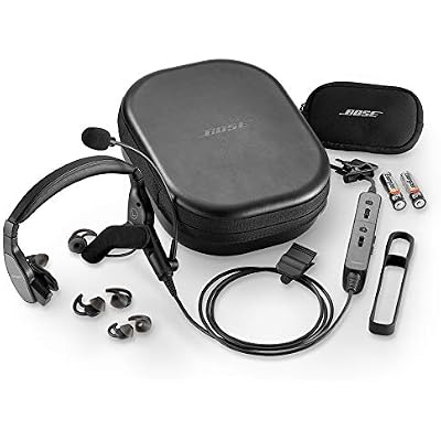 Bose Proflight Series 2 سماعة الطيران مع اتصال Bluetooth ، 6 كابل دبوس LEMO ، أسود