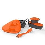 Light My Fire 6-Piece BPA-Free Lunch Kit with Plate, Bowl, Storage Boxes and Spork, Orange