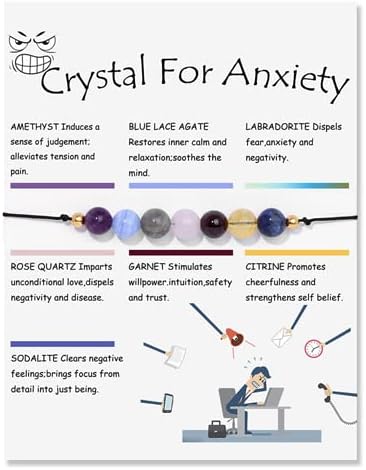 Miniatura 10 de Fuqimanman2020 Pulsera elástica de cristal espiritual de 0236in con 7 chakras piedra natural curativa con tarjetas de significado cuentas de cuarzo