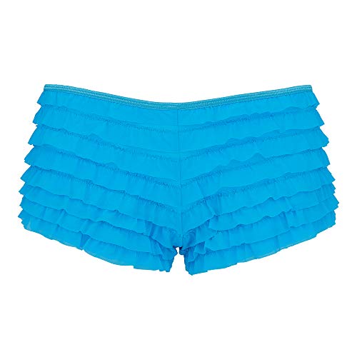 SHARICCA Womens Sexy Mesh Ruffle Panties Booty Boy Shorts Underwear Small-Medium Pink