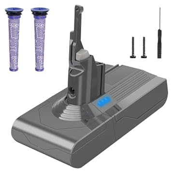 Waitley 6000mAh Batteria Per Dyson V8 SV10, Compatibile con Dyson V8 Animal/Fluffy/Absolute Aspirapolvere con 2 filtro e 1 Cacciavite