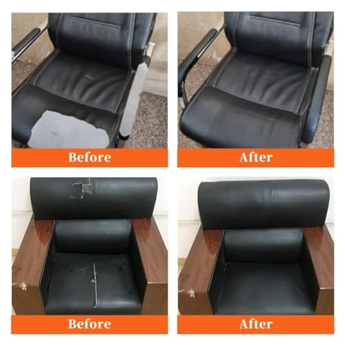 Image of Self-Adhesive Genuine Leather Repair Patch30x60cm for Sofa Repair Car Seats Jackets Durable Adhesive Sheet Waterproof for Couches Furniture Bags. (4, Black)