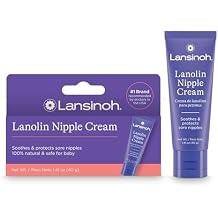Lansinoh Lanolin Nipple Cream Safe for Breastfeeding Baby, 100% Natural Nipple Butter, Breastfeeding Essentials for Postpartum Moms, 1.41 Ounces