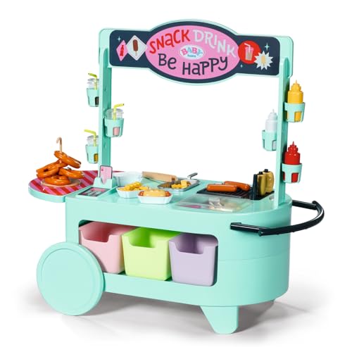 Baby Born Snack Shop, Stand Alimentare Per Bambole Con Effetti Sonori, 25 Diversi Snack Fast Food, 835883 Zapf Creation