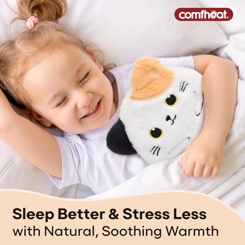 Image of Cat Microwave Heating Pad for Period Cramps, Moist Heat Pack for Menstrual, Muscle Pain Relief Stuffed Animal Heating Pad Plush with Flaxseed Filling, Washable Cover, for Girl Women