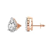 Picture of Friendly Diamonds 6 Carat IGI Certified Pear Shape Solitaire Diamond Earrings For Women | Holiday Celebration Jewelry Gift | 14K Rose Gold 3 Prong F-G Color VS Clarity