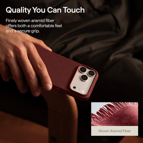 Image of pitaka for iPhone Pro Case 6.3 inch Refined Protection, Premium, Burgundy