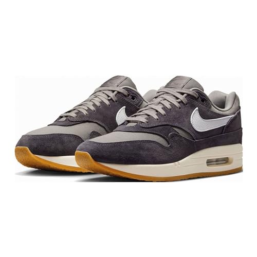 Scarpe sportive Nike Air Max 1 Sneaker da Uomo, Grigio Scuro, Grigio, Bianco, 38,5 EU, Grigio Scuro Grigio Bianco, 38.5 EU