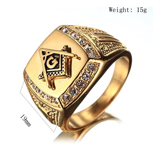Anel De Sinete MaçôNico Masculino, Conjunto MaçôNico Vintage GóTico 5a Anel De AçO InoxidáVel De Zir
