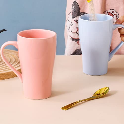 Taza de cerámica azul claro 500ml con colador y tapa miniatura 3