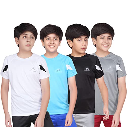 Image of MIST N FOGG Boys Polyester Sports T Shirt (Pack of 4)