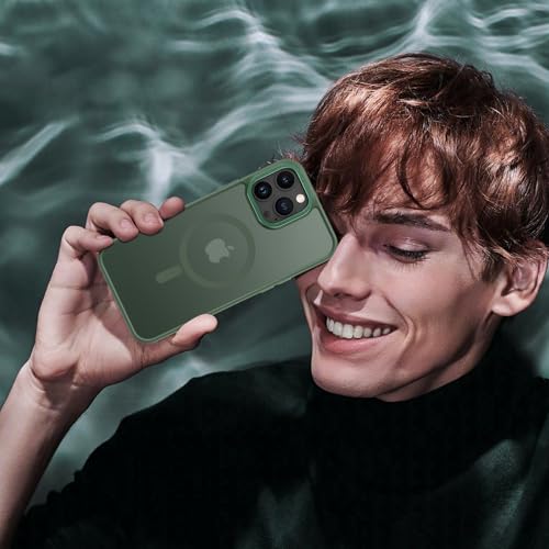 BENTOBEN Magnetic for iPhone 15 Pro Max Case,[Compatible with MagSafe] Translucent Matte Frosted Anti-Fingerprint Slim Shockproof Women Men Protective Cover Case for iPhone 15 Pro Max 6.7",Dark Green by BENTOBEN - Used condition - Image 6