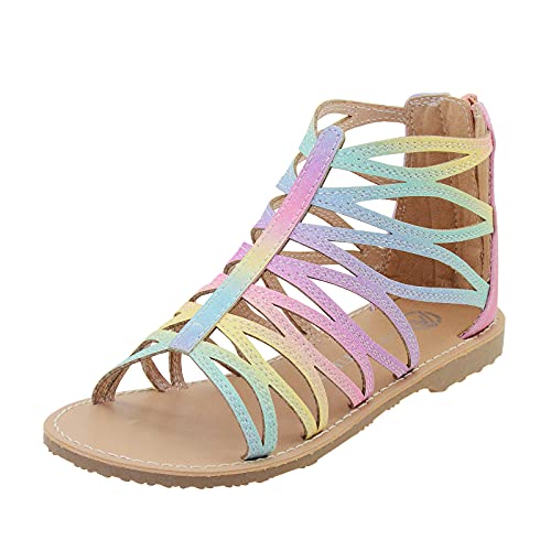 SKABIU Girls Sandals Size 13 Strapped Gladiator Sandals with Zipper Summer Dress Shoes Color US 13 Little Kid
