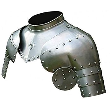 Medieval Steel Gorget and Pauldrons LARP Fantasy Shoulder Armour