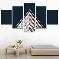 SIGNWIN 5 Panel Canvas Wall Art Architecture & Maps Closeup Cool Industrial Multicolor Patterns for Home Decorations Ready to Hang - 60
