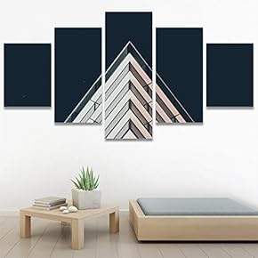 SIGNWIN 5 Panel Canvas Wall Art Architecture &...