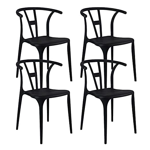 THINIA HOME Pack 4 Sillas de Exterior Apilables Scarlett 75x52x49,5cm