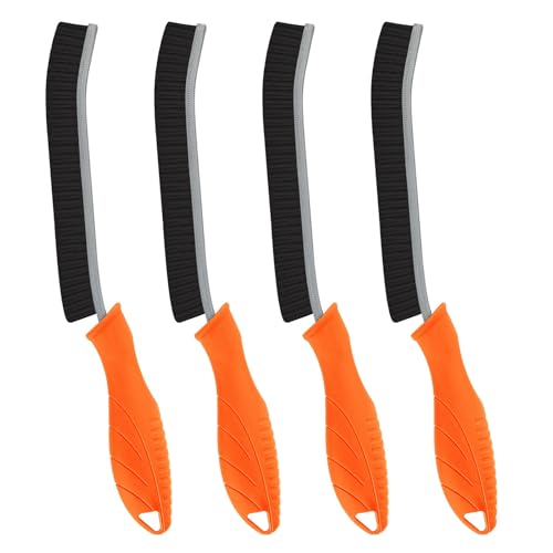 TQRR Cepillo para Limpiar Juntas- 4 Piezas Duras Cepillo Limpieza Hogar, Multifuncional Cepillo Grietas para Cocinas Inodoro Ventana Azulejos Bordes (4, Naranja)