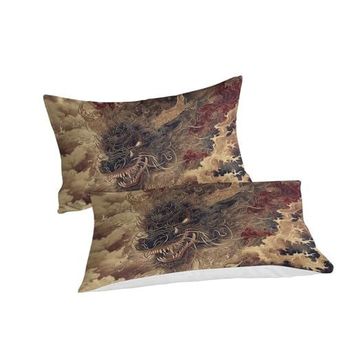 Housse de couette dragon 3D en microfibre douce infroissable