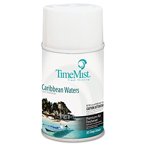 TimeMist Premium Metered Air Freshener Refills - Caribbean Waters - 7.1 oz (1 Unit) 1042756 - Lasts Up To 30 Days and Neutralizes Tough Unwanted Odors