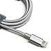 [Apple MFi Certified] Tera Grand Lightning to USB Braided Cable with Aluminum Housing, 4 Feet Silver for iPhone X 8 8 Plus 7 7 Plus 6 6s Plus 5s 5c SE iPad Pro Air Mini iPod