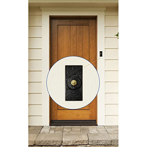 Akatva Doorbell Button With T Hinge Set – 2 Pieces Gate Hinges For Wooden Fences Heavy Duty – Bell Push Button – Doorbell Button Wired – Barn Hinges For Doors – Black Hinges – Antique Black Finish #TOP29