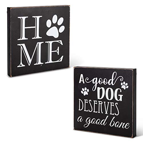 Lone Elm 11.81" L x 1.65" W x 11.81" H Black and White Pet Wall Decor. 2 Assorted