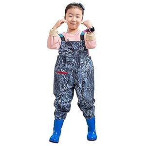 Waders Cartoon Patroon Van Kinderen Steltlopers, Openlucht Het Kamperen Kleding Voor Kleuterschool, PVC+gebreide Stof (Color : Blue-2, Size : 26/1 piece)