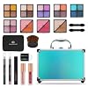 Color Nymph Beginner Makeup Kits For Teens With Train Case Included Full Makeup Kit Eyeshadow Palette Blushes Bronzer Highlighter Lipstick Brushes Mirror (Green)