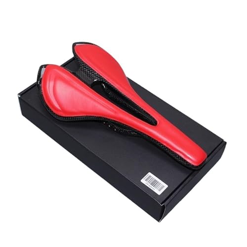 VFdthR Bike Seat Full Carbon Fiber Road Mountain Bike Saddle Seat Cushion Ultralight Handlebar(Red)
