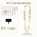 Fashowlife Clip and Go Phone Strap with Zipper Pouch ID Window Wallet Crossbody Phone Lanyards for All Phones Phone Strap Adjustable 55 Inch, Beige