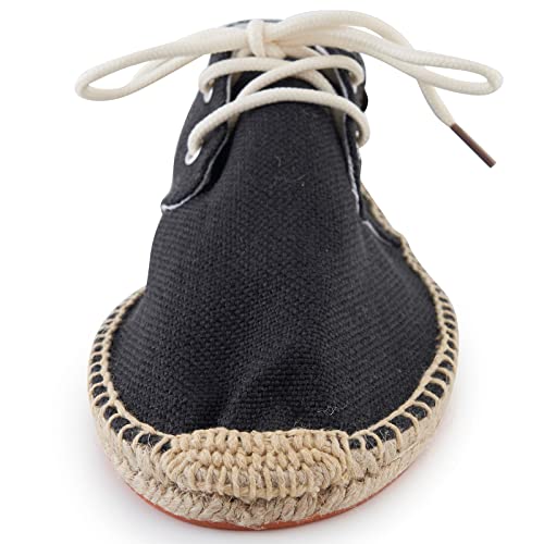 Men's Lace up Casual Canvas Slip on Flat Espadrille Shoes3
