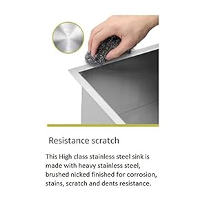 Tantia Stainless Steel Handmade Single Bowl Kitchen Sink Finish Double Bowl Kitchen Sink (45 x 20 x 10 Inch)