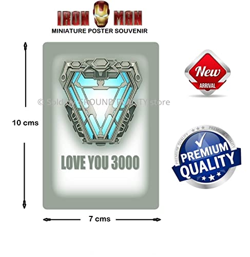 Image of LADY HAWK Iron Man Arc Reactor Poster Miniature Picture with magnetic backing. A Memorable Gift for all his fans. Directly sticks to any Metal Surface. Size 10x7cms Ironman Poster Mini Series (AV59)