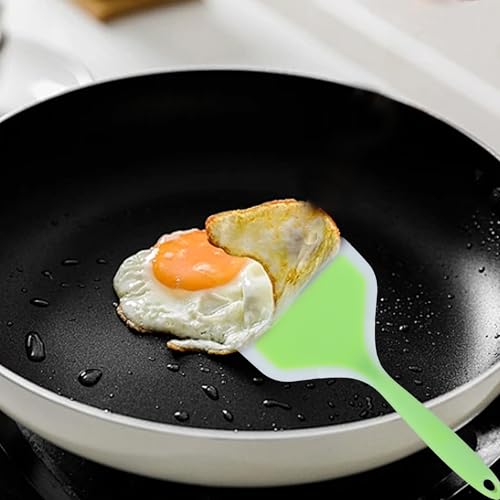 Septe 2 Pack Silicone Pancake Spatula, Heat Resistant Wide Omelette Turner for Nonstick Cookware (Green) by Septe - Image 4
